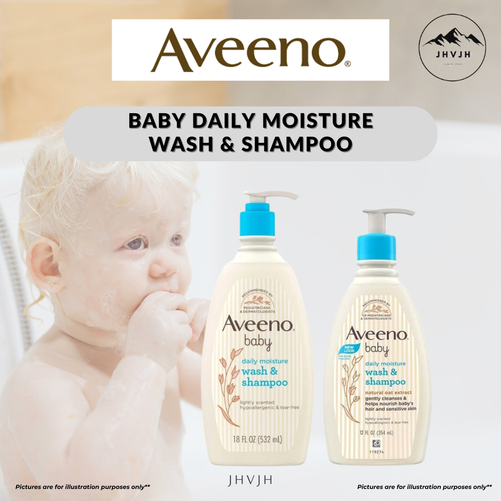 AVEENO BABY DAILY MOISTURE WASH & SHAMPOO // AVAIL IN 354ML / 532ML ...