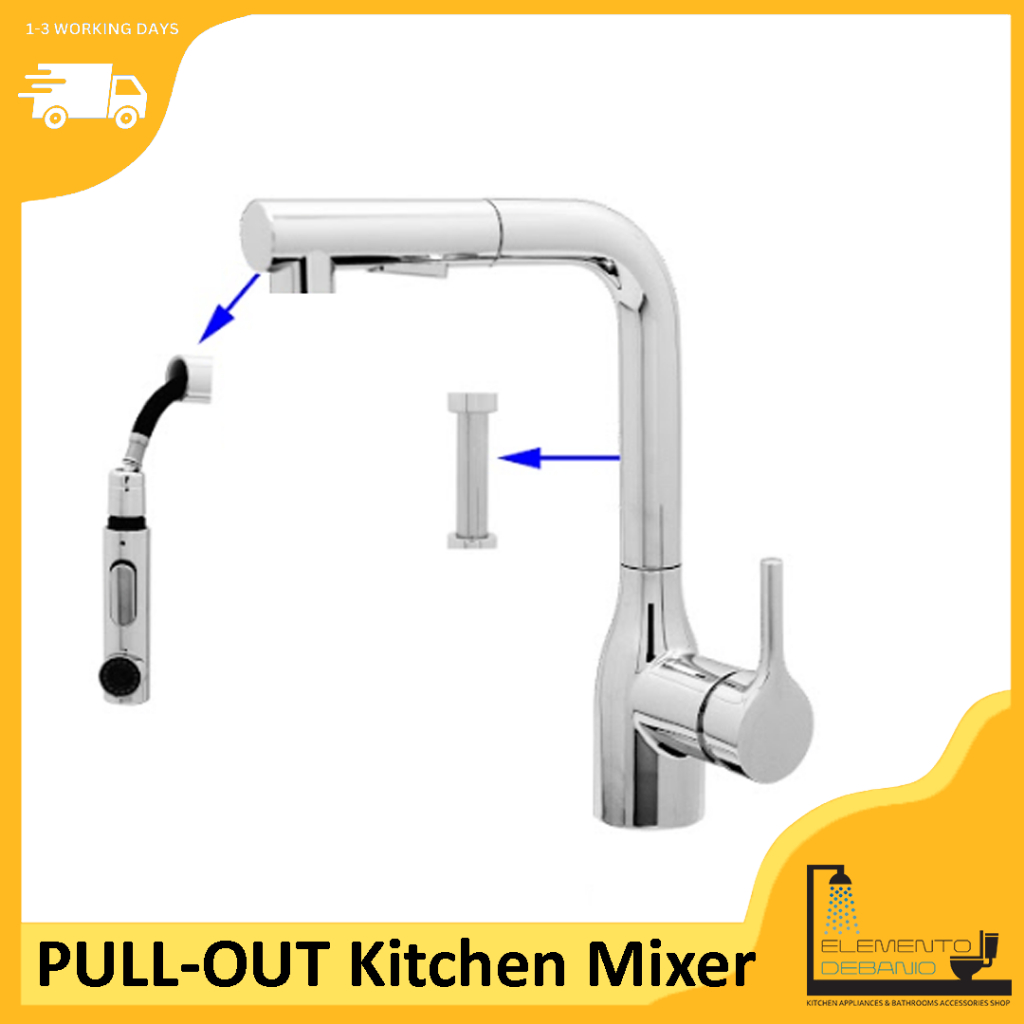 ED Kitchen Mixer Extentable Pull Out Dual Function Chrome | Shopee ...