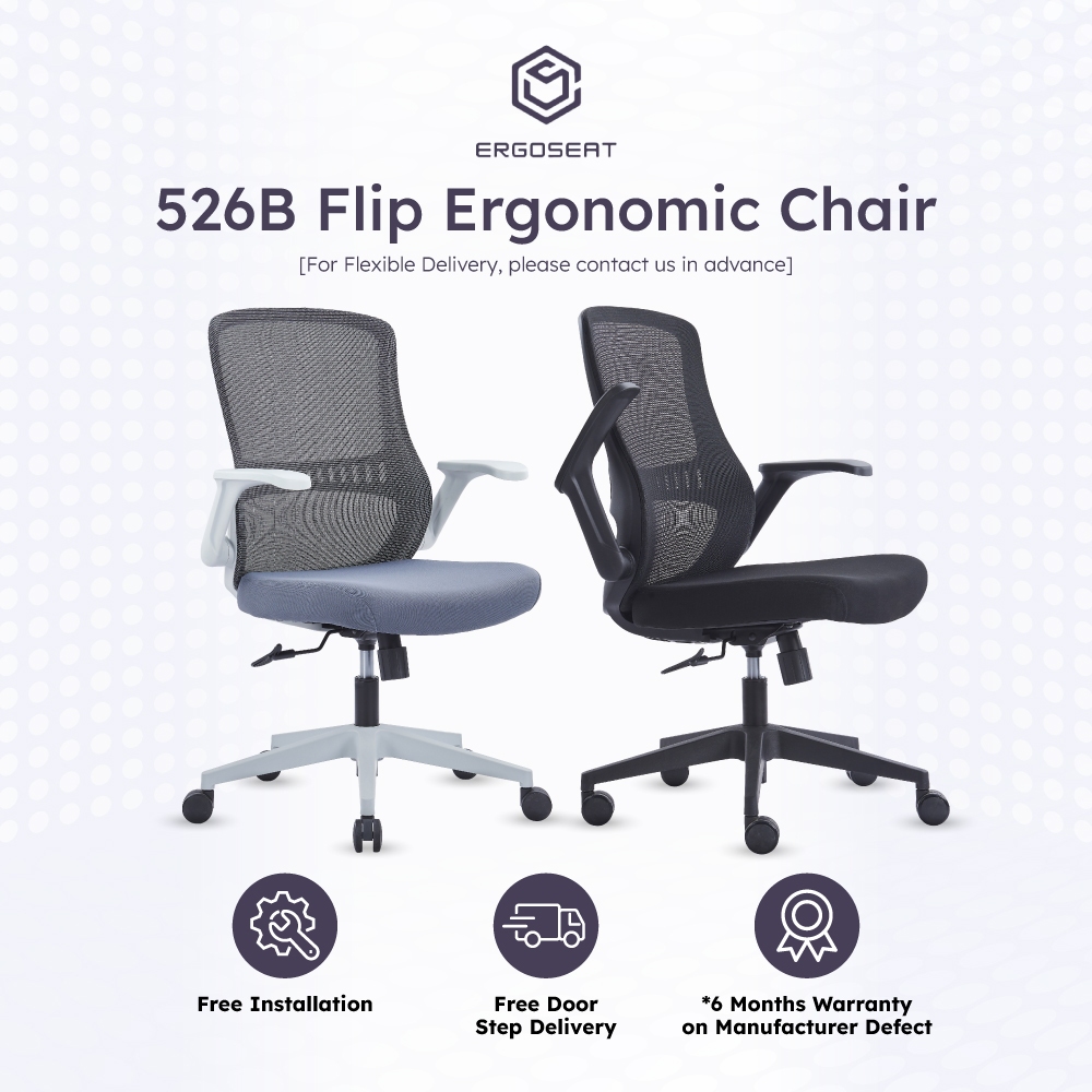 Ergoseat Ergonomic Study Chair 526B Flip Free Installation Delivery Shopee Singapore