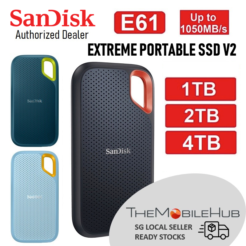 SanDisk E61 Extreme Portable SSD 500GB 1TB 2TB USB 3.2 Gen 2 Solid