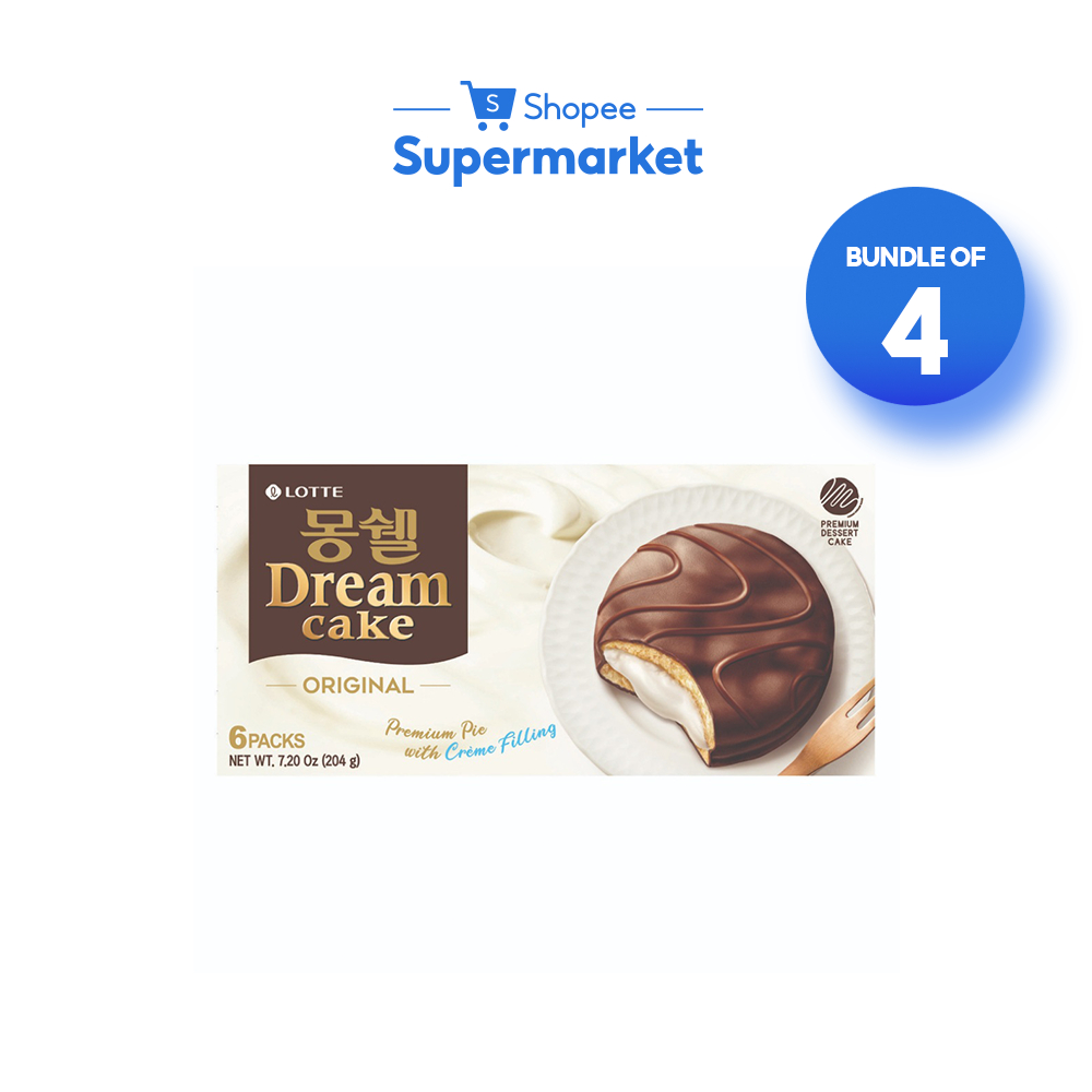 [Bundle of 4] Lotte Moncher Cream Cake (204g) | Shopee Singapore