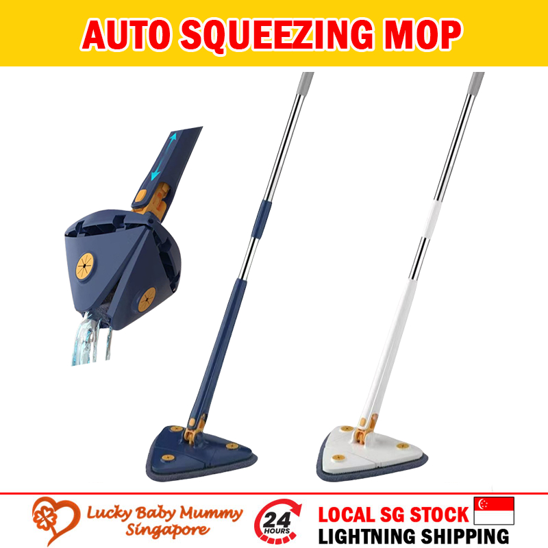 Auto Water Squeezing Triangular Mop/360° Spinning Lazy Mop/Rotatable ...