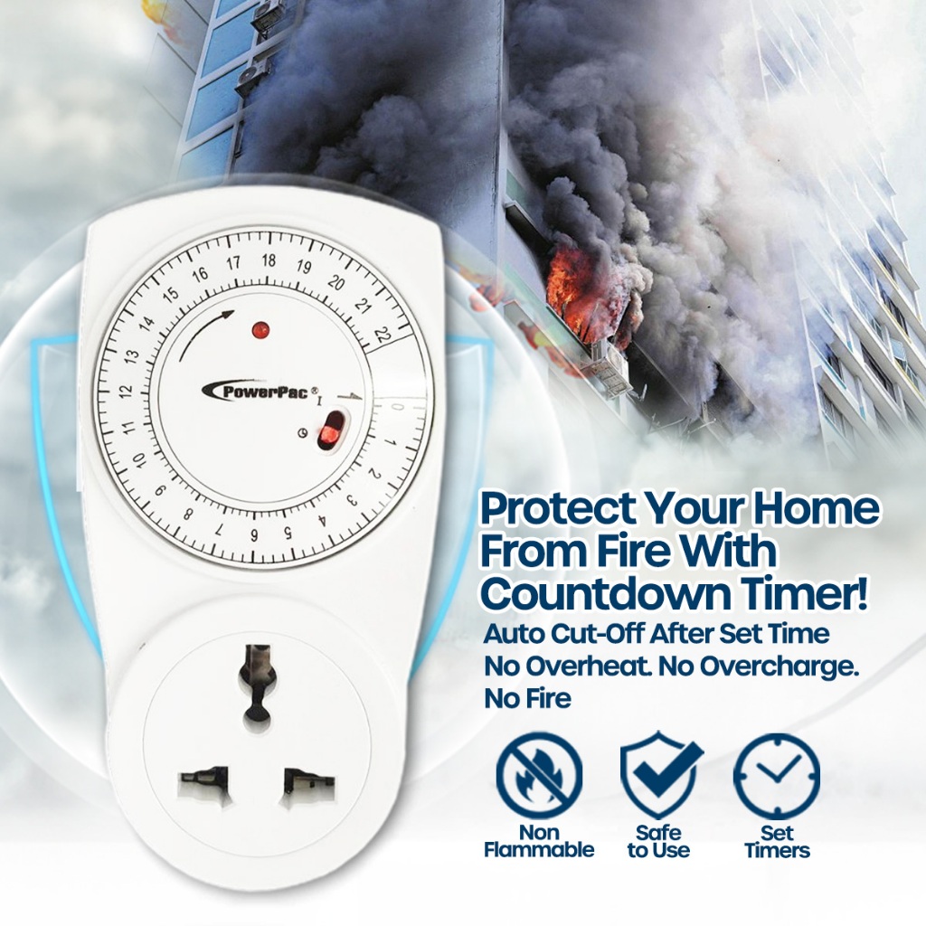 PowerPac Count Down Timer, Timer Plug Socket, Countdown Timer 22 hrs ...