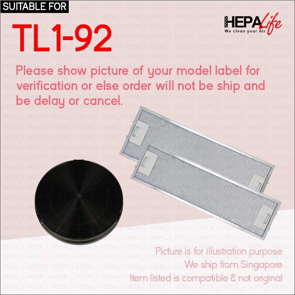 Teka TL1-92 / TL1 92 Compatible Cooker Hood Carbon Charcoal ...