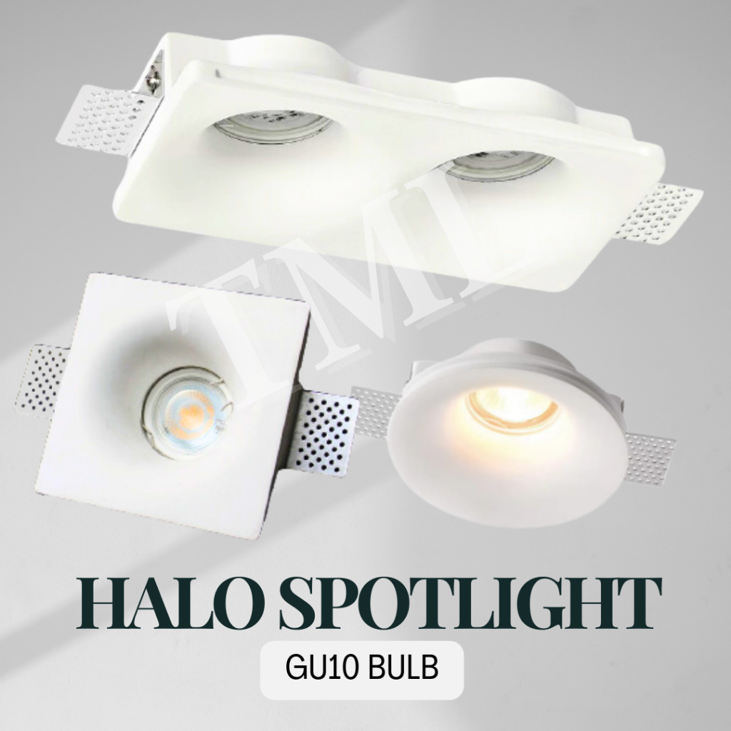 Gypsum Plaster Board Trimless Recessed Halo GU10 Spotlight Downlight ...