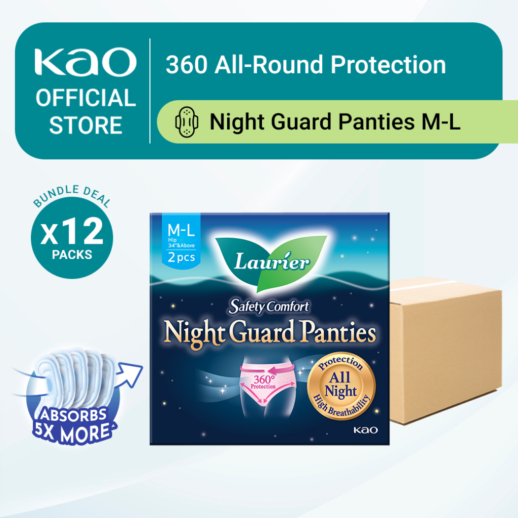 Laurier Night Guard Panties - Regular M-L 2pcs (Carton of 12) | Shopee ...