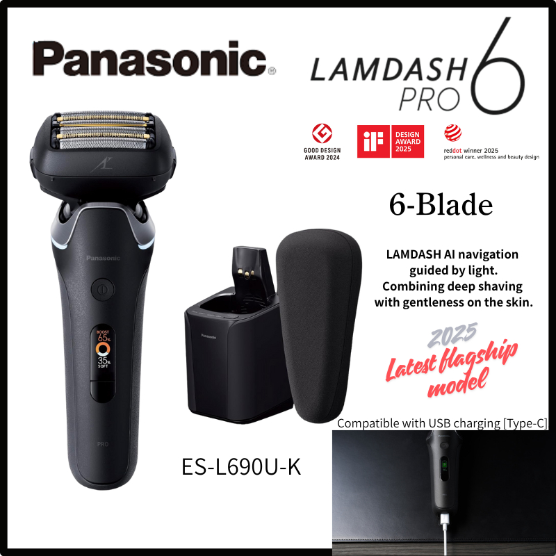 Panasonic LAMDASH PRO 6 Blade Electric Shaver ES-L690U-K