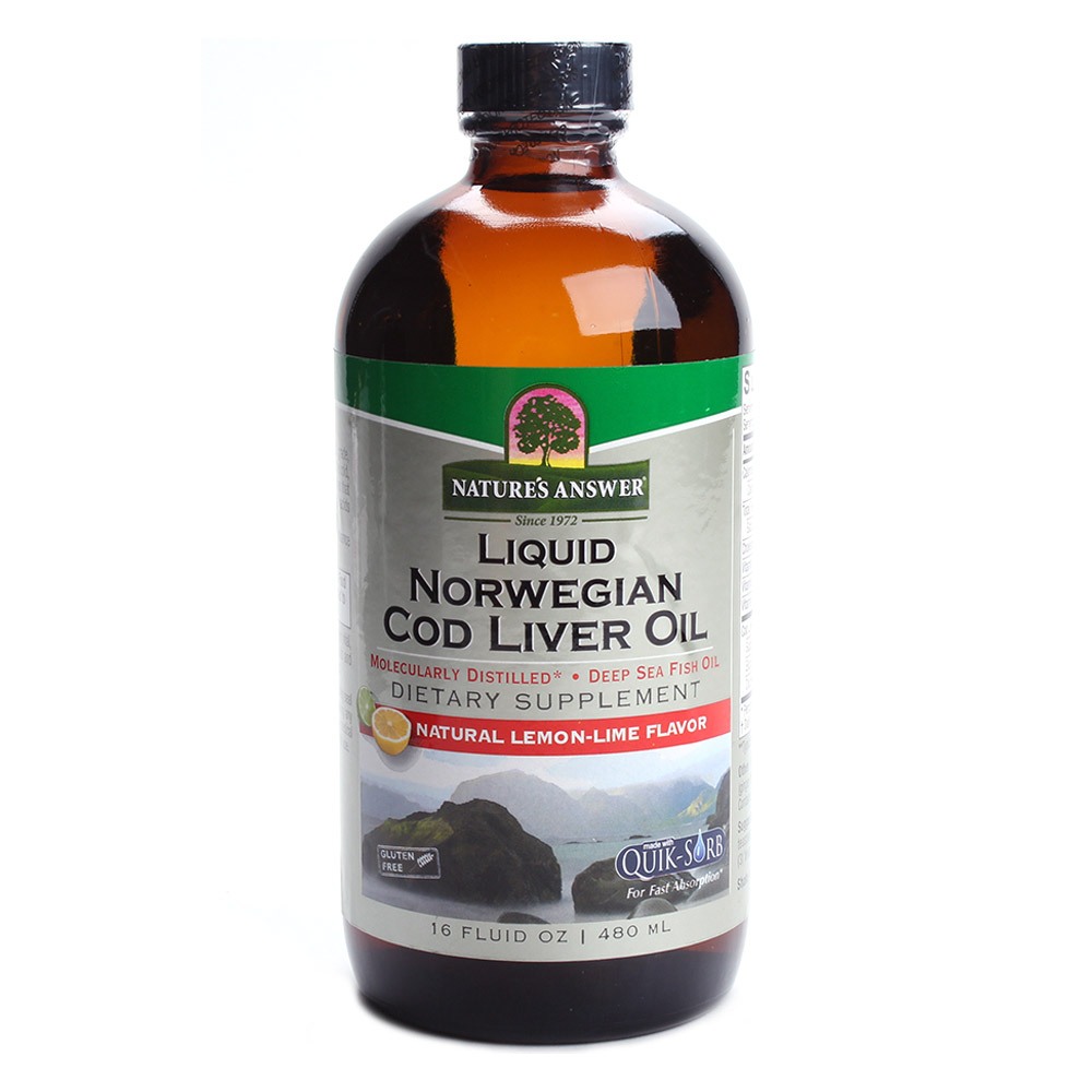 [Made in USA] Nature's Answer Liquid Norwegian Cod Liver Oil, Natural