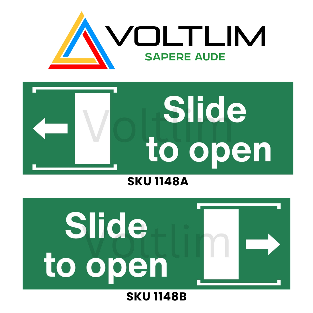 Door Slides To Open Symbol Left or Right Direction Label Sticker 150mm ...