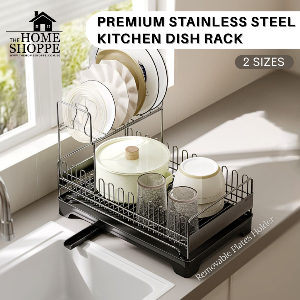 [SG Seller] Japanese Style High Premium Stainless Steel Dish Draining ...