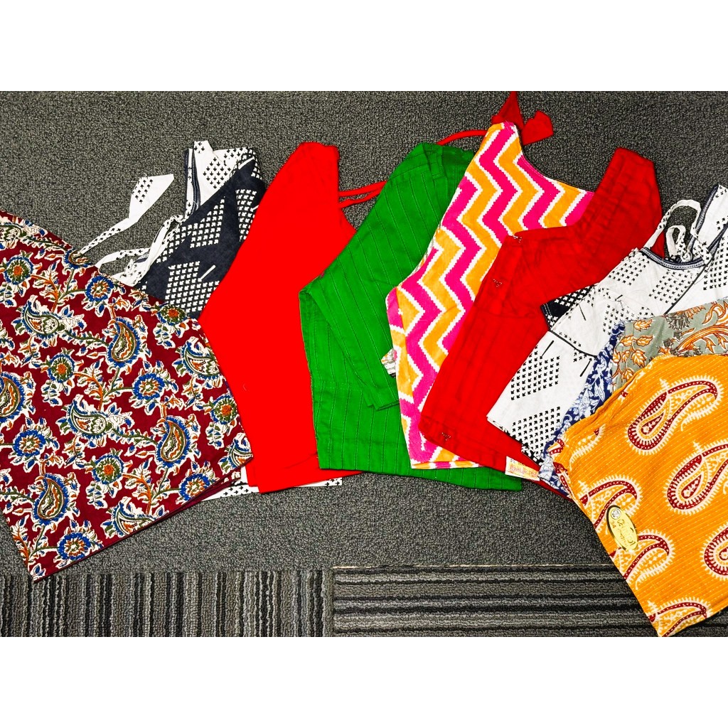 Women's Cotton Blend Rust Printed Designer Saree With Blouse Piece main image 1
