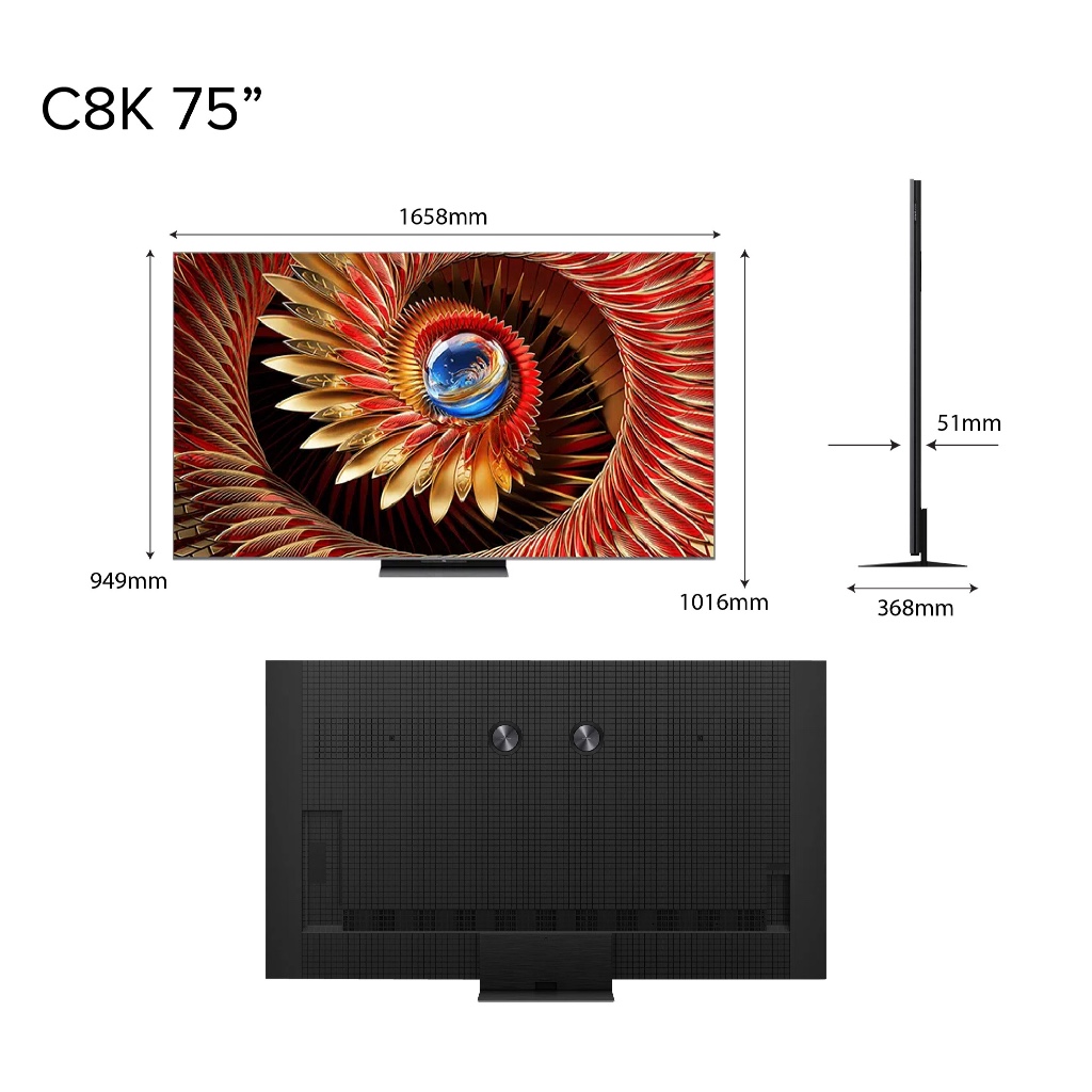 NEW | TCL C8K Premium QD-Mini LED 4k TV | 65 75 85 98 inch | HDR