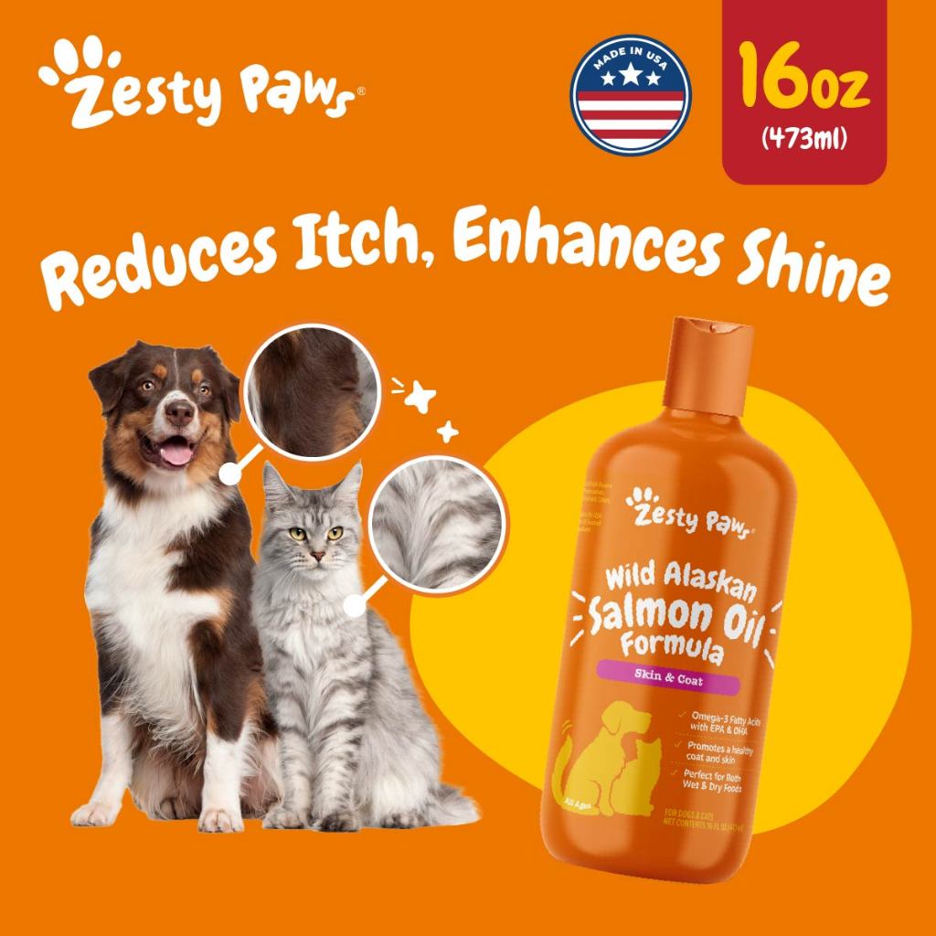 Zesty Paws Wild Alaskan Salmon Oil Formula for Cats and Dogs 16oz