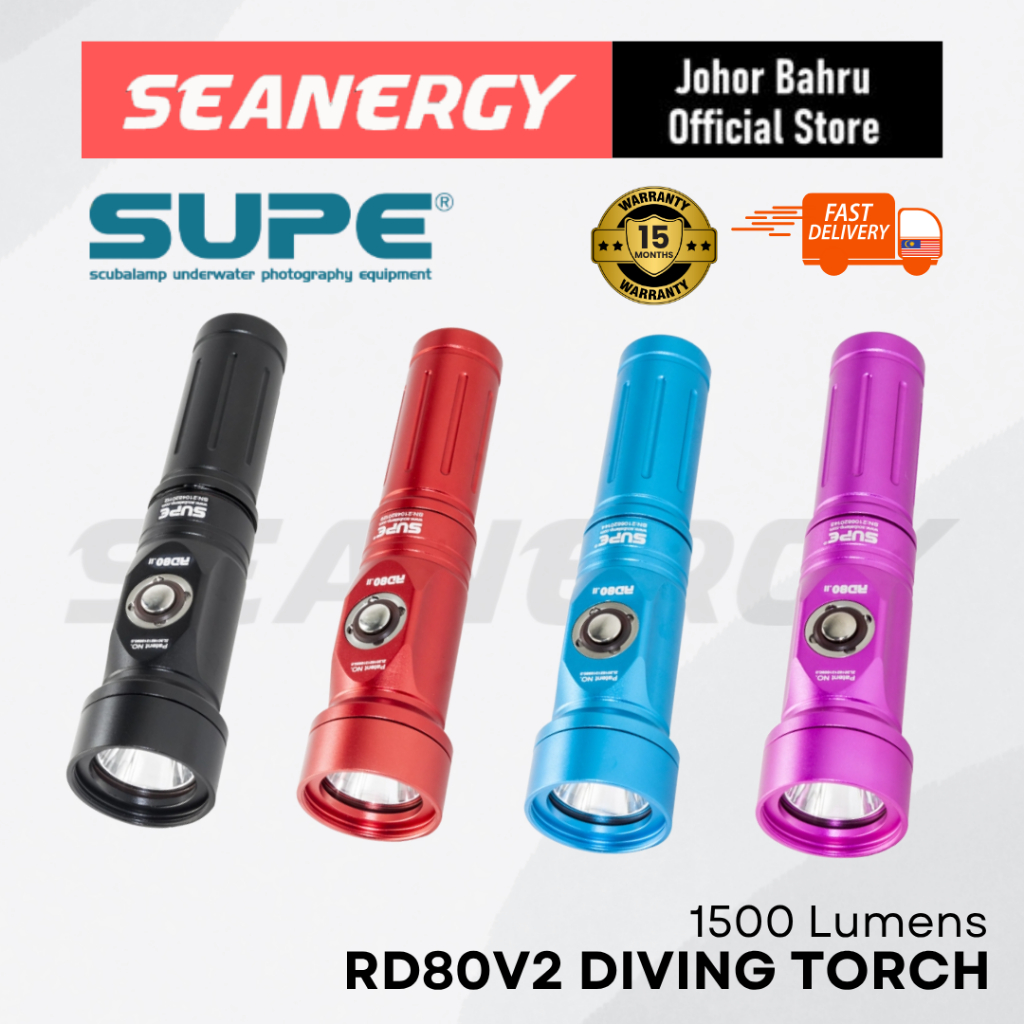 Scubalamp RD80 v2 SUPE RD80v2 Dive Torch 1500 Lumen 15 Degree Narrow ...