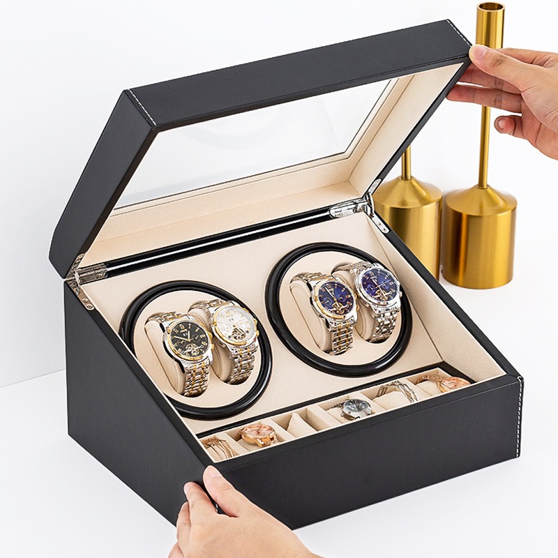 Automatic Watch Winder Display Box, 4+6 Automatic Rotation Wood Watch ...