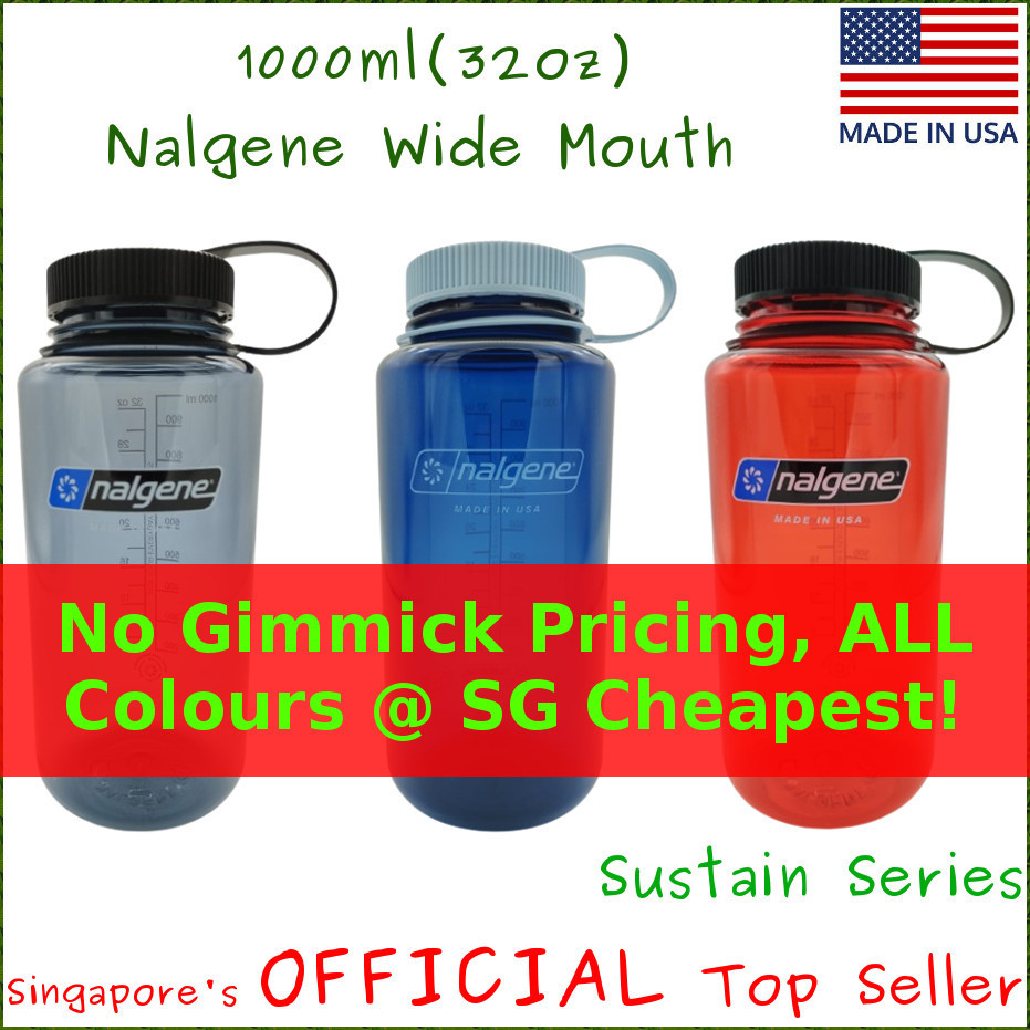 Nalgene 1l Water Bottles - Wide Mouth - 32oz - Made in USA - Sustain Tritan