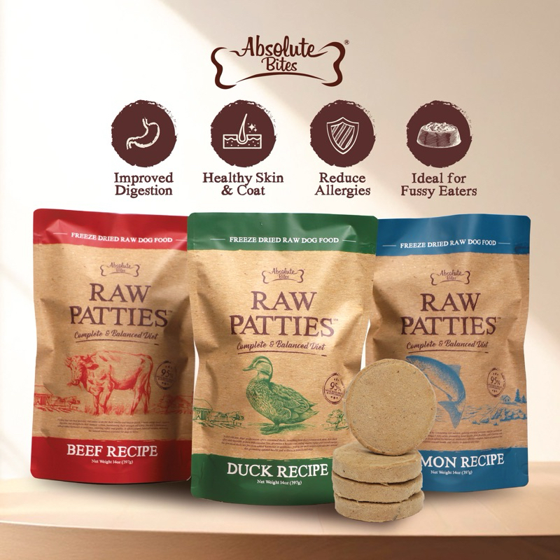Absolute Bites Freeze Dried Raw Patties Dog Food (14oz) | Shopee Singapore