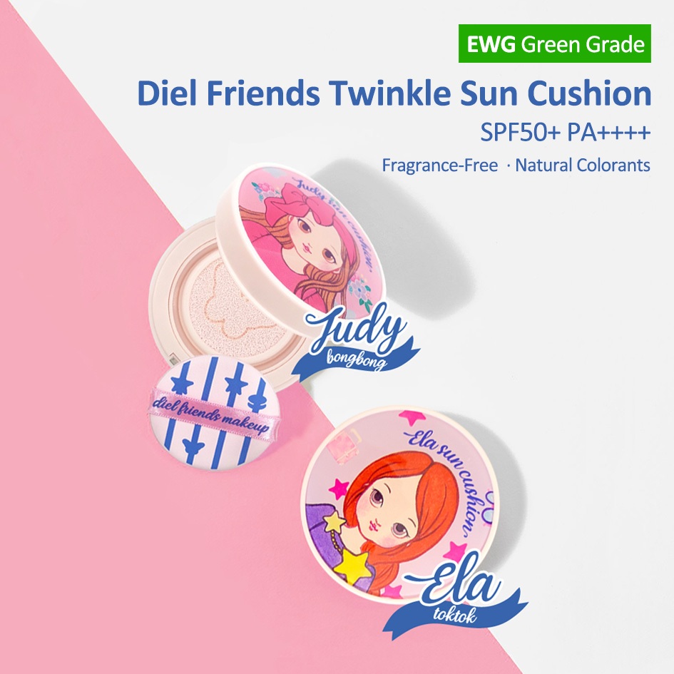 Diel Friends Twinkle Sun Cushion 10g SPF50+ PA++++ Safe Lightweight  Inorganic Sunscreen For children & adults | Shopee Singapore