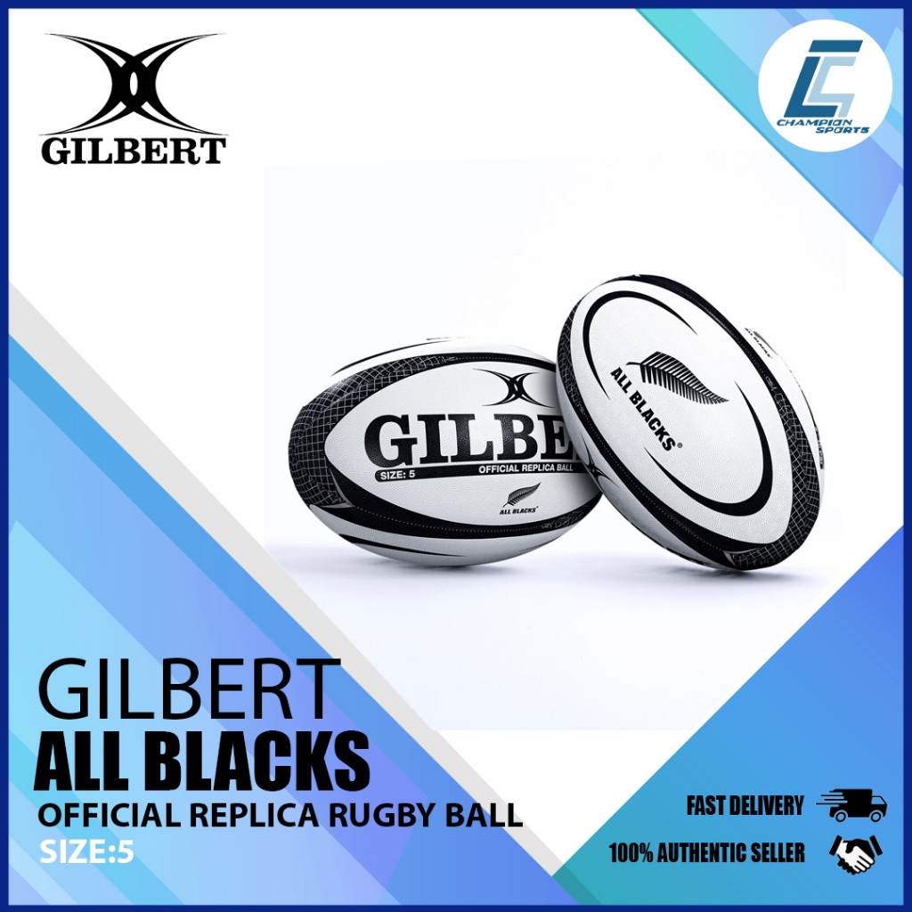 Gilbert All Blacks Official Replica Rugby Ball (502-0100) | Shopee ...
