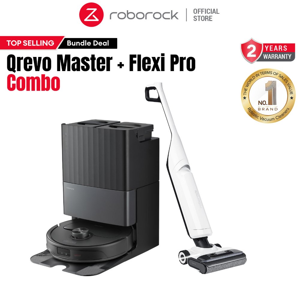Roborock Qrevo Master Robot Vacuum & Flexi Pro Wet & Dry Cordless
