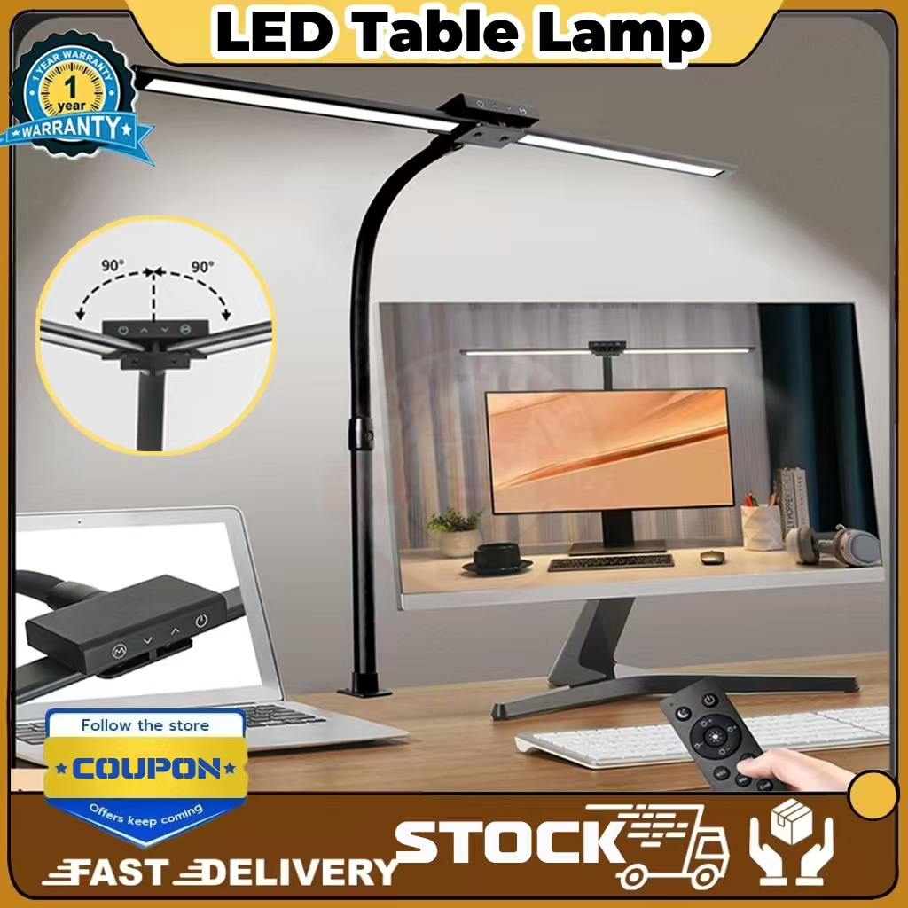 LED Table Lamp 24W Desk Lamp Study Lamp Dimmable Double Head Table ...