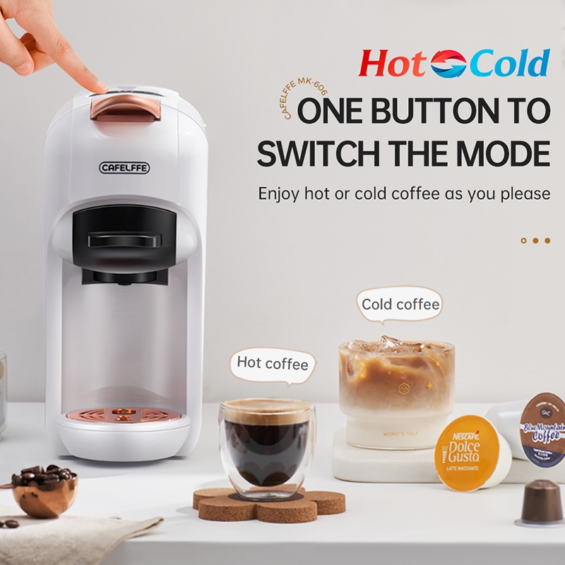 Cafelffe Coffee Maker 5 In 1 Hot/Cold Capsule Coffee Machine 19Bar