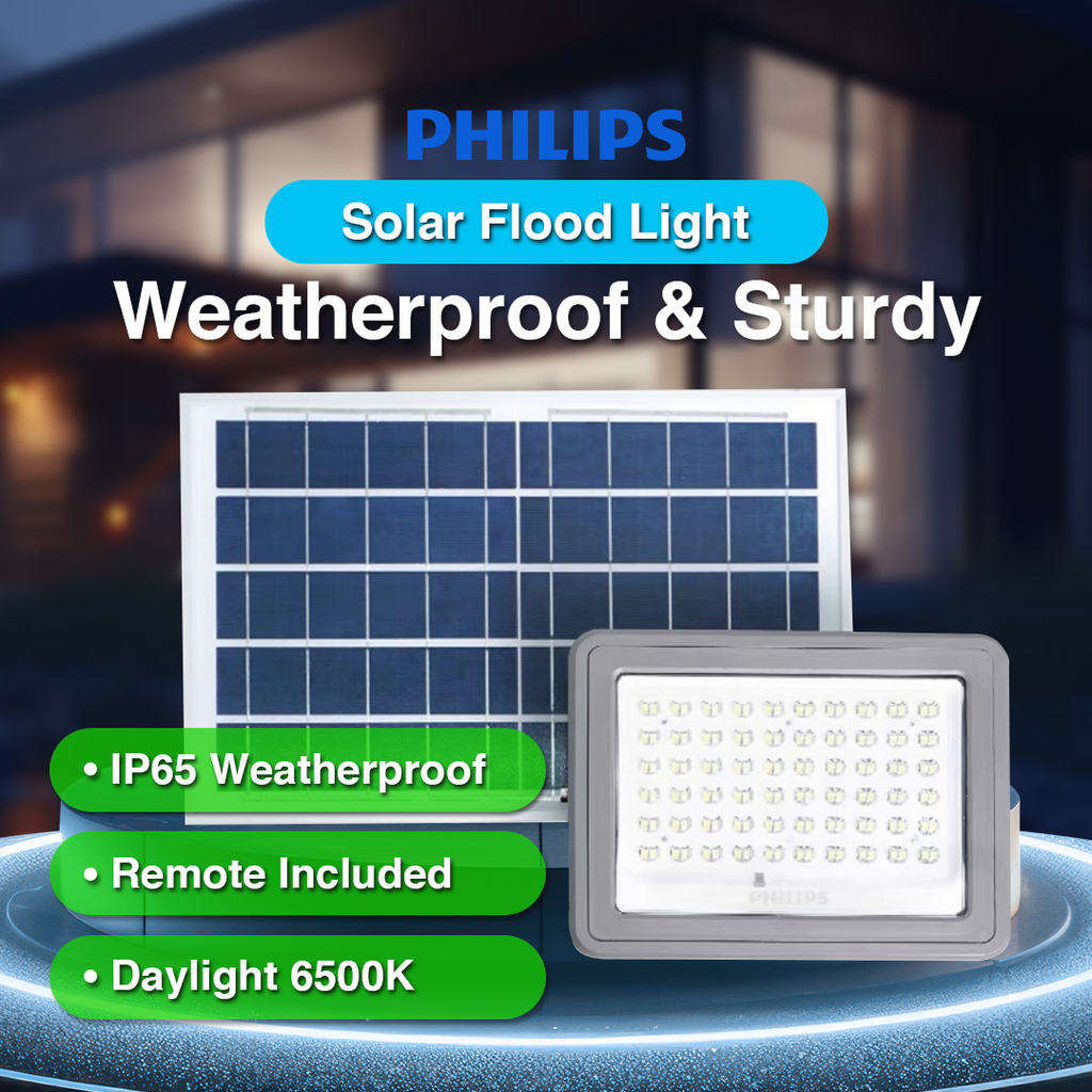 PHILIPS LED Solar Flood Light | IP65 Weatherproof Lampu Solar | Outdoor ...