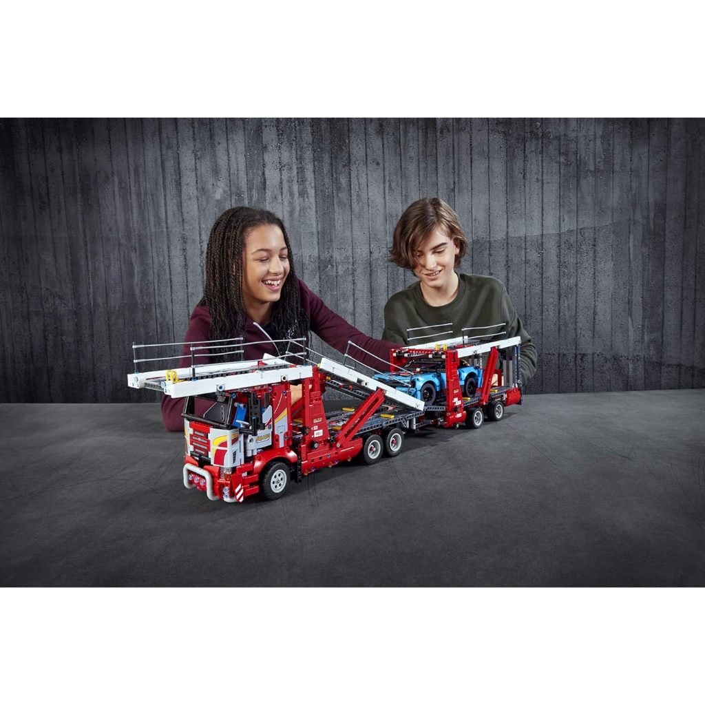 LEGO Technic Car Transporter 42098 Toy Truck and Trailer Building Set with Blue Car Best Engineering and STEM Toy for B Shopee Singapore