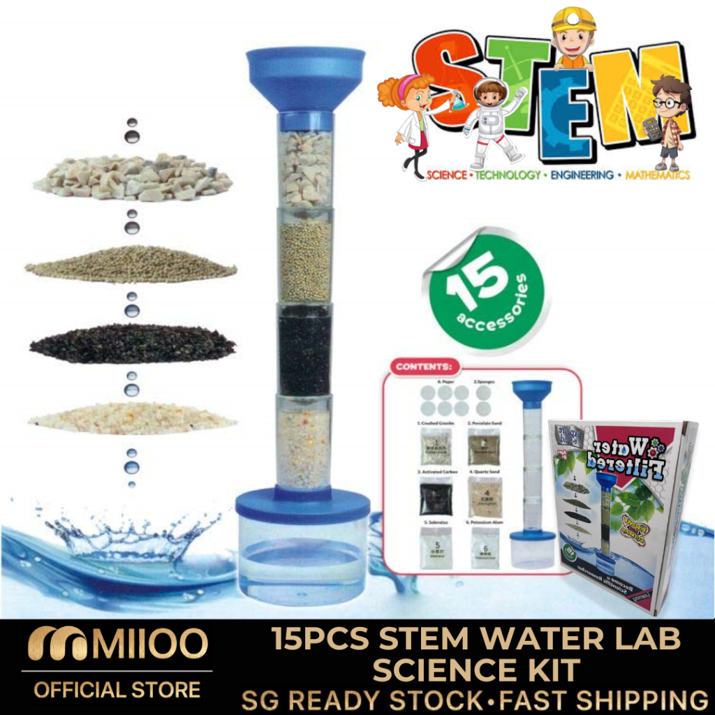 STEM Water Lab Science Kit, STEM Playtime 15Pcs Water Purification ...