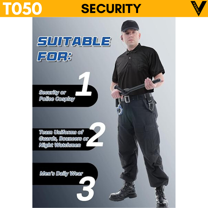 [SG SELLER] Security Printed Polo Back T-Shirt Short Sleeve Uniform ...