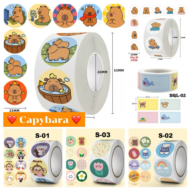 SG Ready Stocks 500pc/roll Thank You Stickers reward stickers cartoon ...