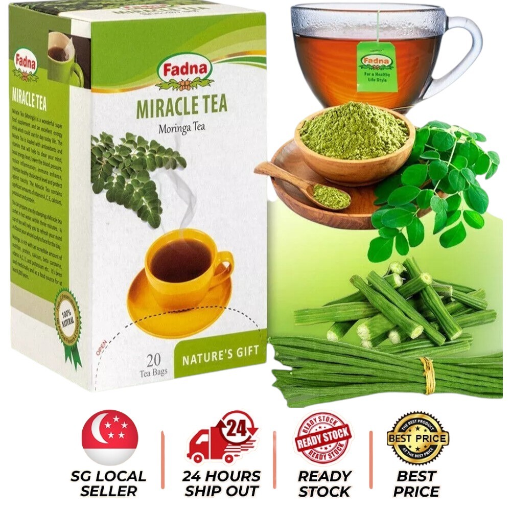 Miracle Tea Moringa Tea by Fadna 20s 辣木 foil wrapped tea bag, no strain ...