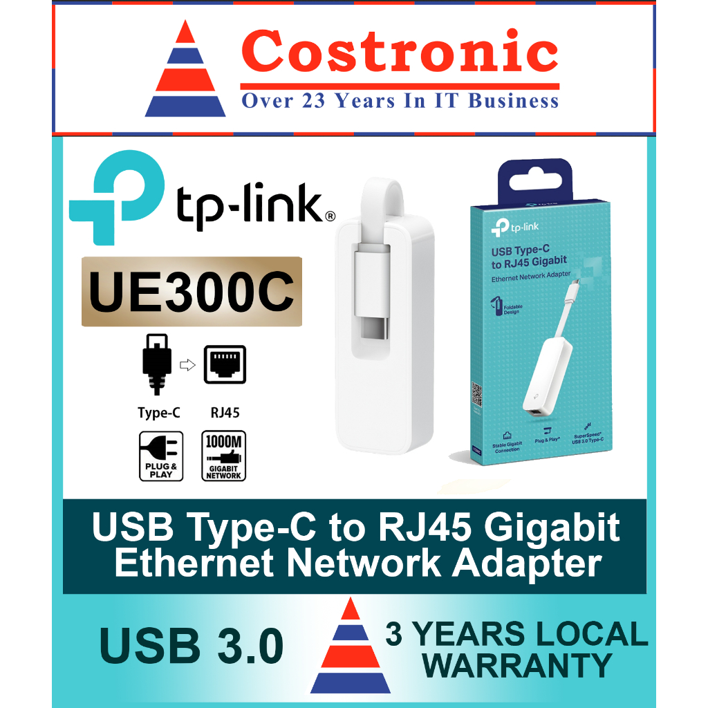 TP-Link USB Type-C to RJ45 Gigabit Ethernet Network Adapter/3 Years ...