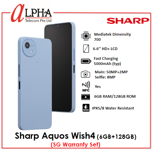 Sharp Aquos Wish 4 5G (6GB+128GB) + FREE GIFT *Singapore Warranty Set ...