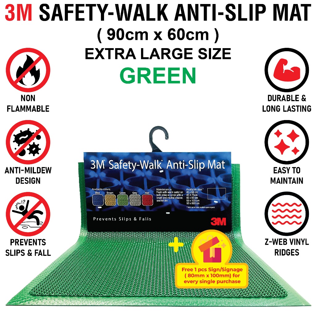 (SG Seller) 3M™ Safety-Walk™ Anti-Slip Mat With Edging ( Extra Large ...