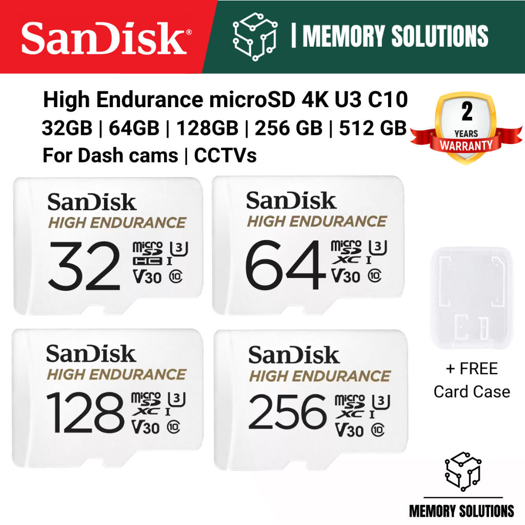 SanDisk High Endurance microSD card with Adapter 32GB 64GB 128GB