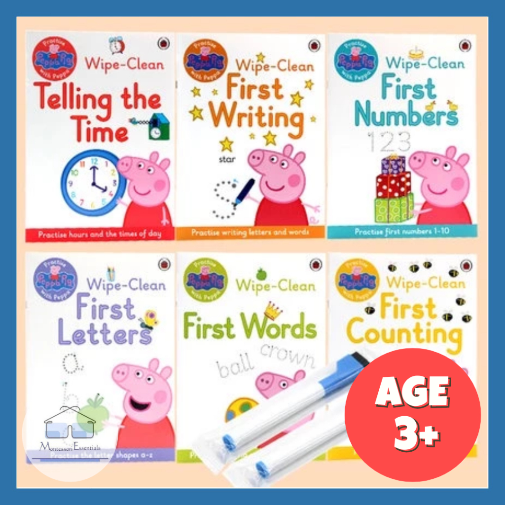 [SG STOCK] Peppa Pig Wipe Clean Full Set (6 Book) Children English Book ...