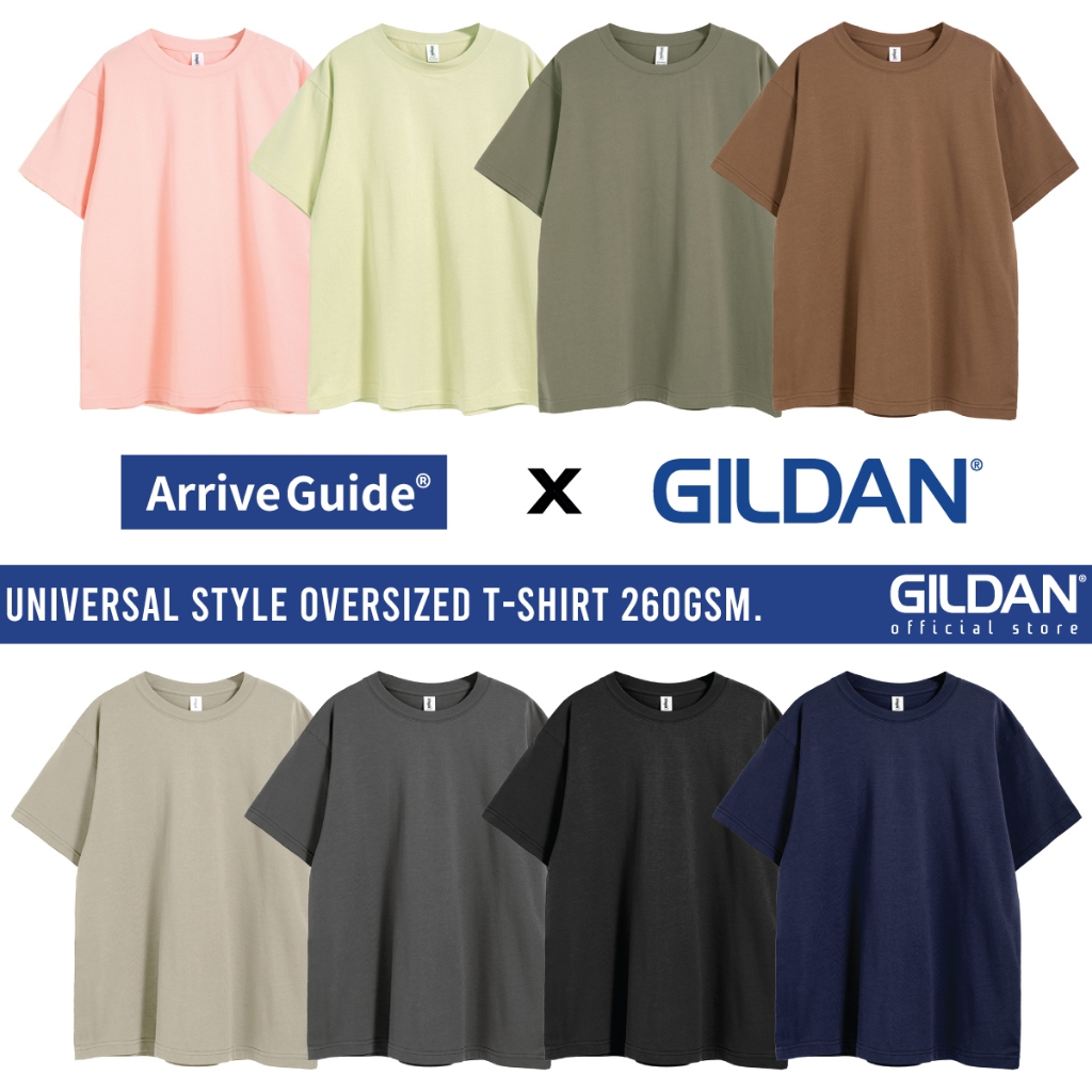 ARRIVE GUIDE Universal Style Oversized Men T-shirt 260gsm Unisex Cotton ...