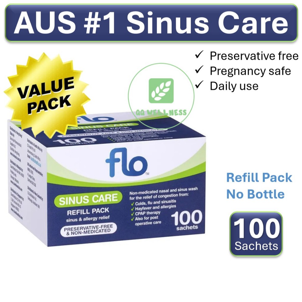 FLO Sinus Care Refill 50/100 Sachets Colds Flu Breathe Easy Daily Use ...