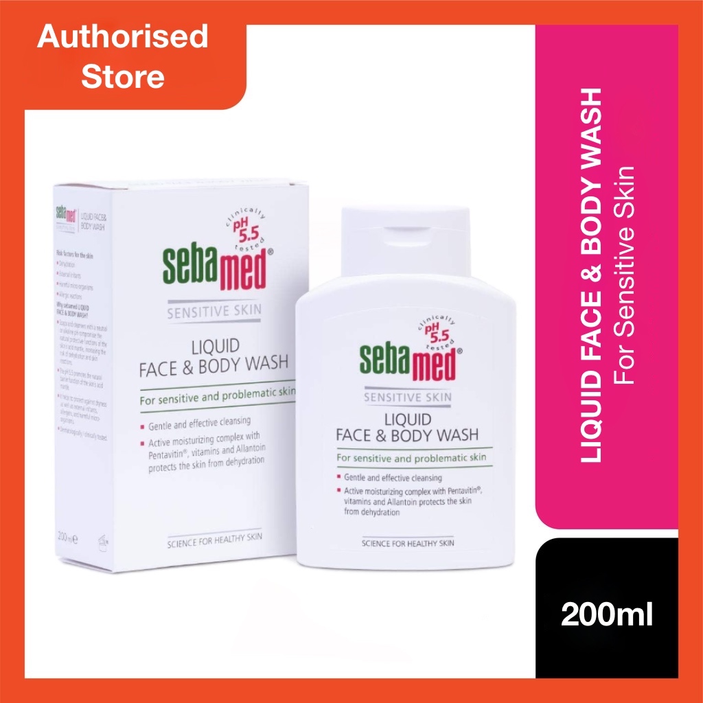 Sebamed Liquid Face & Body Wash 200ml pH 5.5 Soap-Free Cleanser for ...