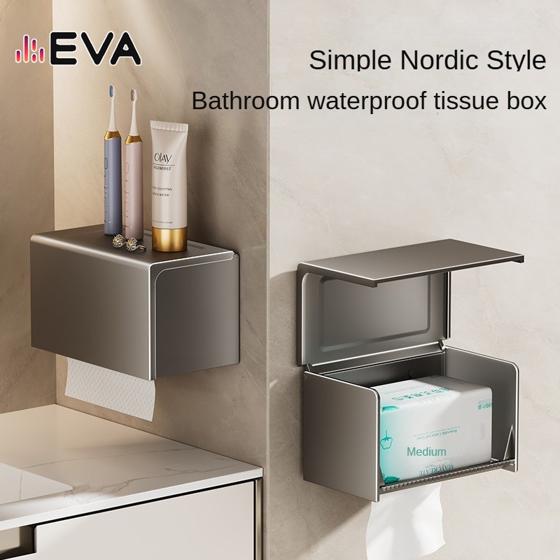 【EVA】Bathroom wall mounted tissue box plastic material Nail free ...