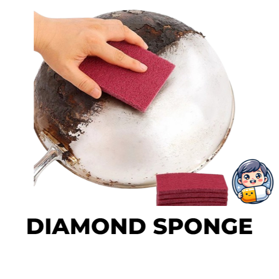 123 Strong Diamond Sponge Removes Rust from Burnt Pots Frying Pans ...