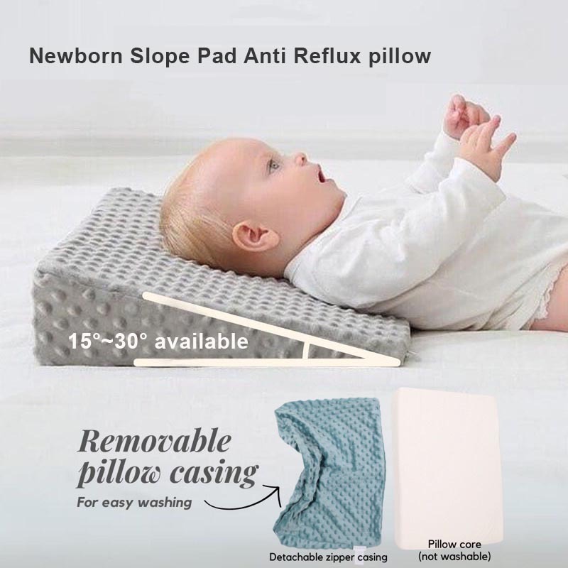 MoMoBeBe Newborn Slope Pad Anti Roll and Reflux pillow removeable washable slow rebound sponge anti colic tummy time Shopee Singapore