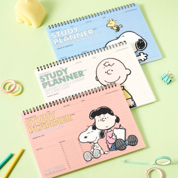 Peanuts Snoopy B5 Undated Study Planner Goal Diary Scheduler Notebook ...