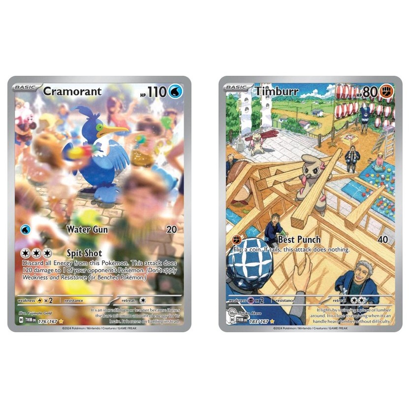 English Pokemon Cramorant - 176/167 /Timburr - 183/167 - Illustration Rare  Scarlet and Violet: Twilight Masquerade | Shopee Singapore