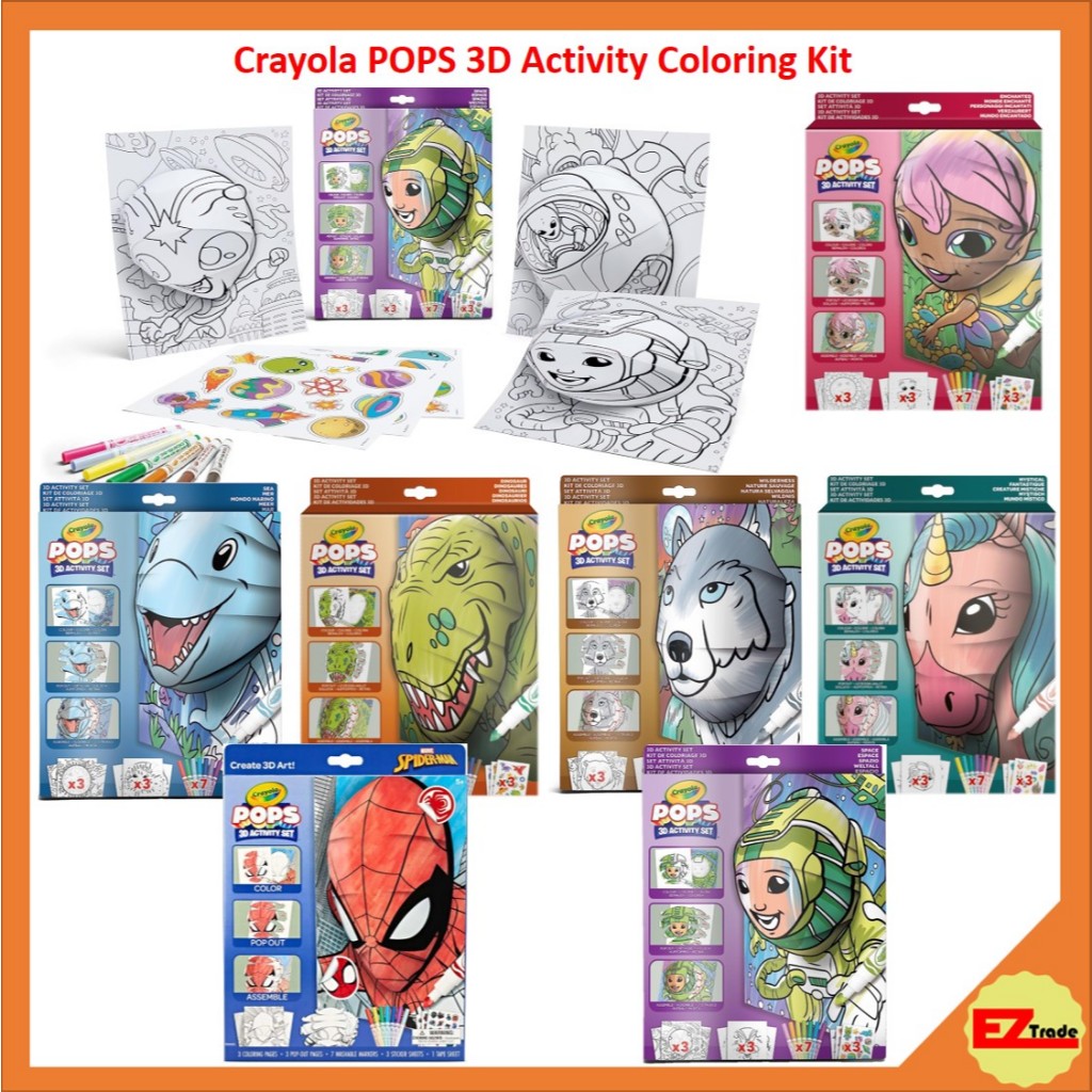 Crayola POPS 3D Activity Set, Kids Coloring Set & Craft Kit, includes ...