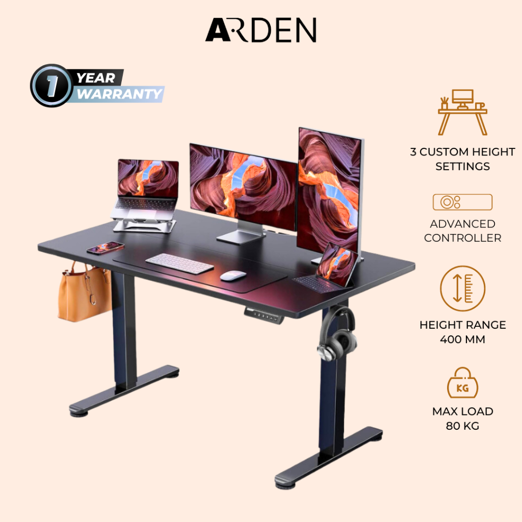 Arden FlexiLift Adjustable Table - Height Adjustable, Sturdy Steel ...