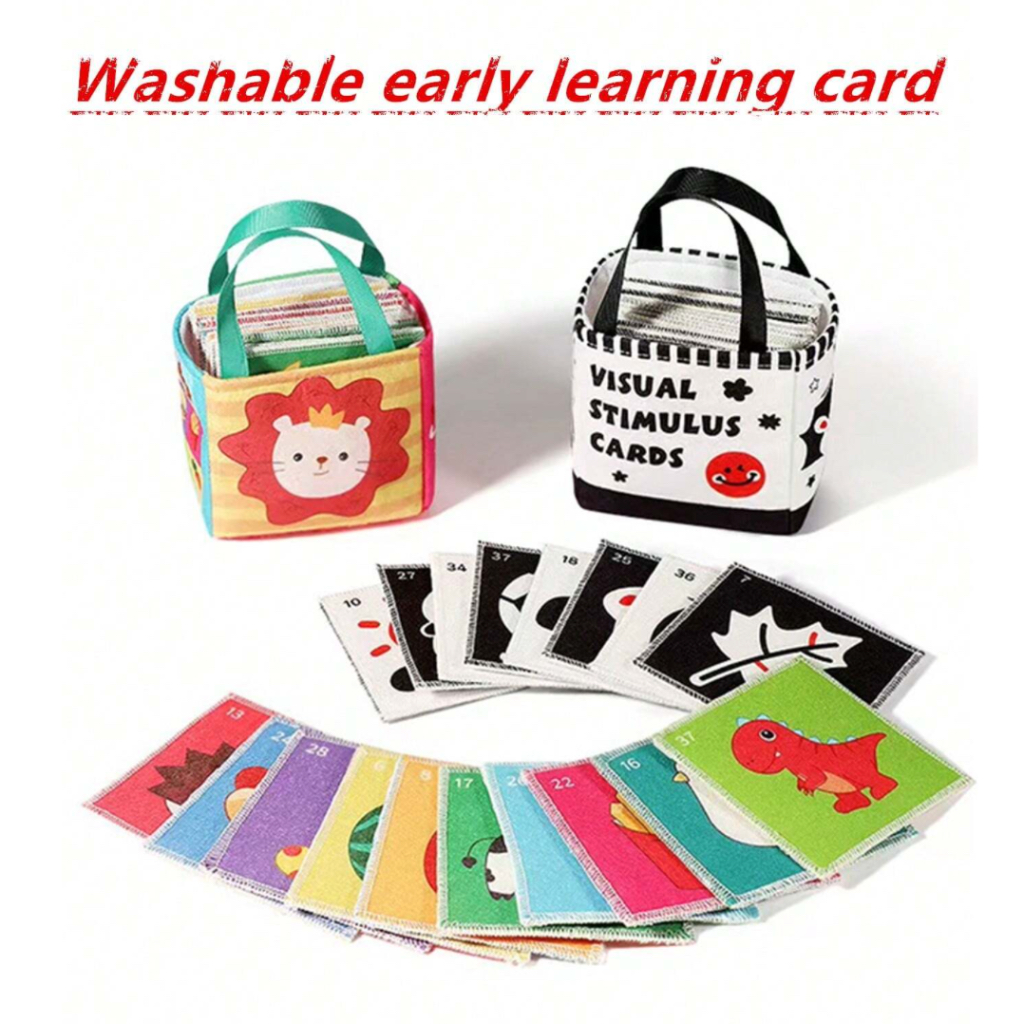 🌟 SG LOCAL STOCK 🌟 Visual Stimulus Fabric Cards Montessori Children ...