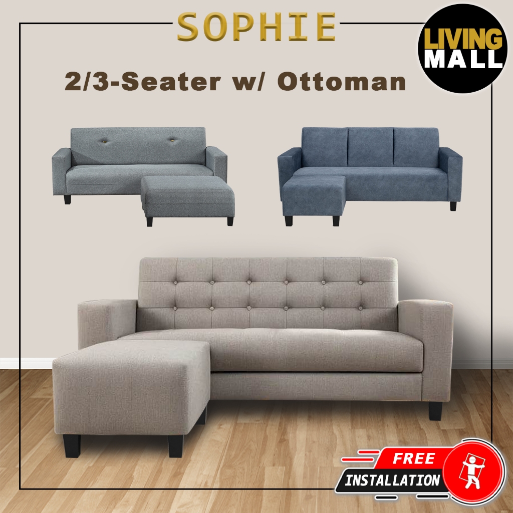Living Mall Sophie Series 2-Seater 3-Seater Sofa with Ottoman with