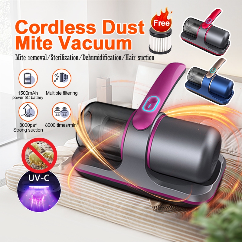 [3 Years Warranty] Powerful Dust Mite Vacuum Cleaner Cordless Mite ...